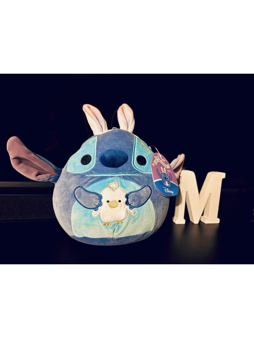 Squishmallow Kellytoy Plush Disney Stitch with Bunny Ears 8" Easter 2024 NWT